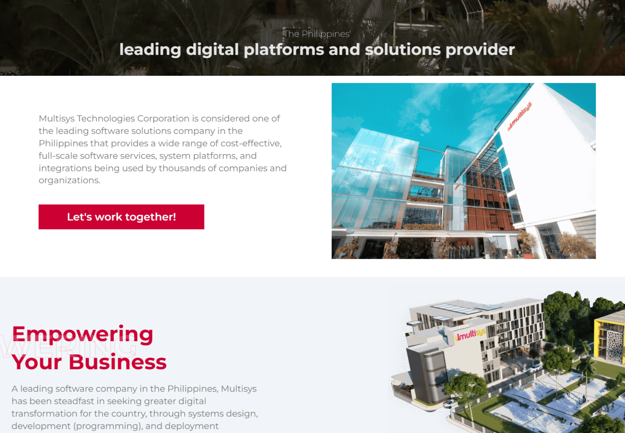 Multisys Website screenshot
